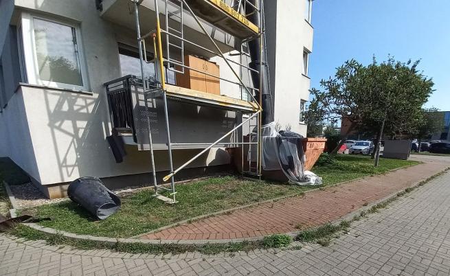 Kończymy pierwszy etap remontu balkonów w budynku przy ul. Kasztelańskiej 13-15